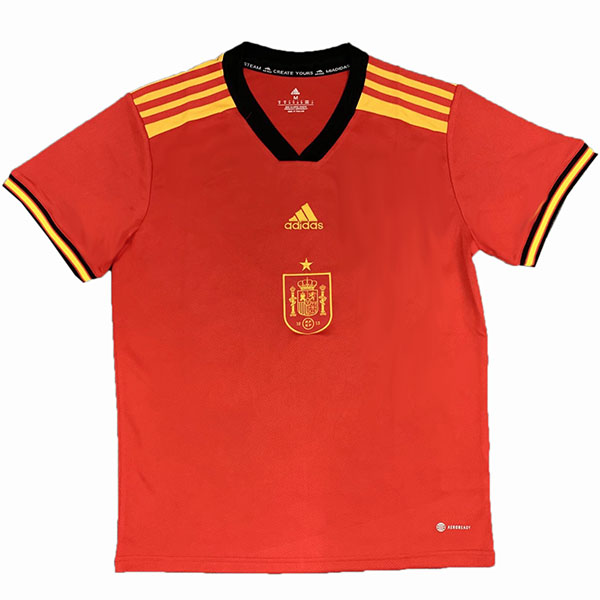 Spagna maglia da casa della divisa da calcio per adulti abbigliamento sportivo da uomo maglia rossa da calcio 2022
